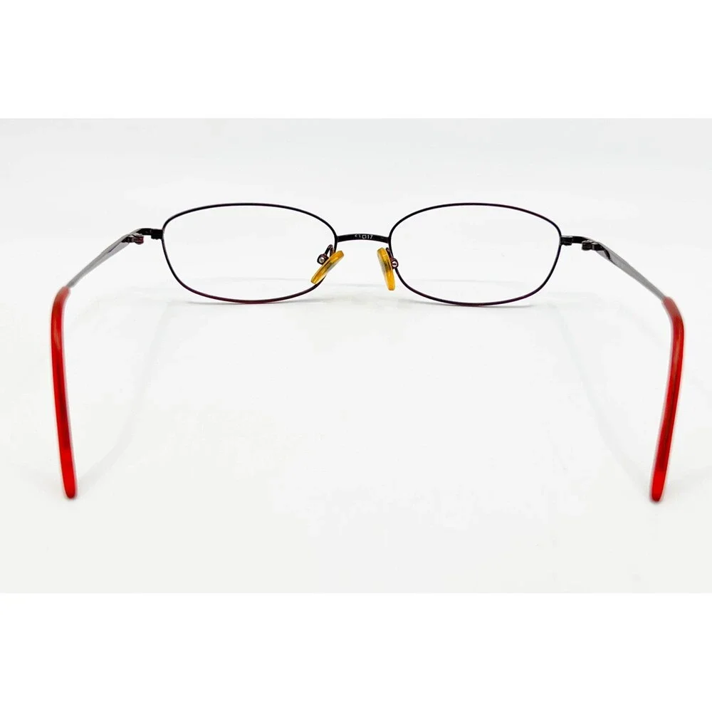 Elle Eyeglasses Women Burgundy Oval Metal Frames 51-17-135